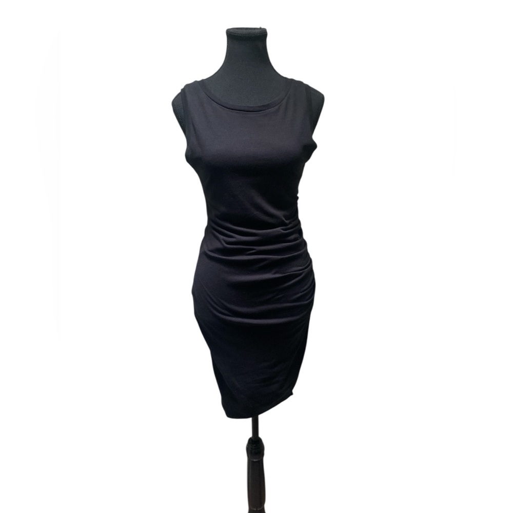 Leith Black Ruched Mini Dress S GUC